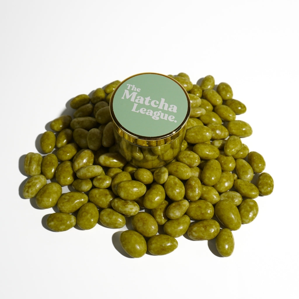 WITTE CHOCOLADE MATCHA AMANDELEN