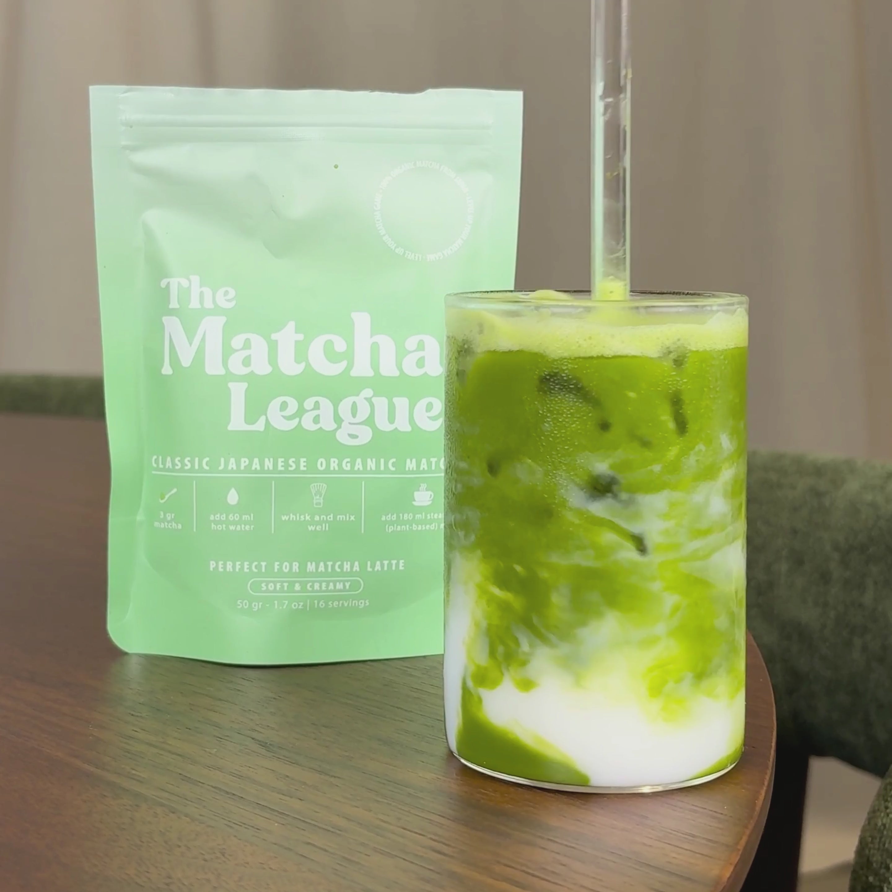 Video laden: PREMIUM LATTE GRADE MATCHA 50 GRAM